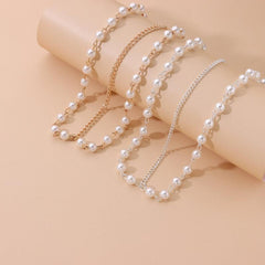 Bohemian Pearl Head Chain Hairband Wedding Hair Accessory