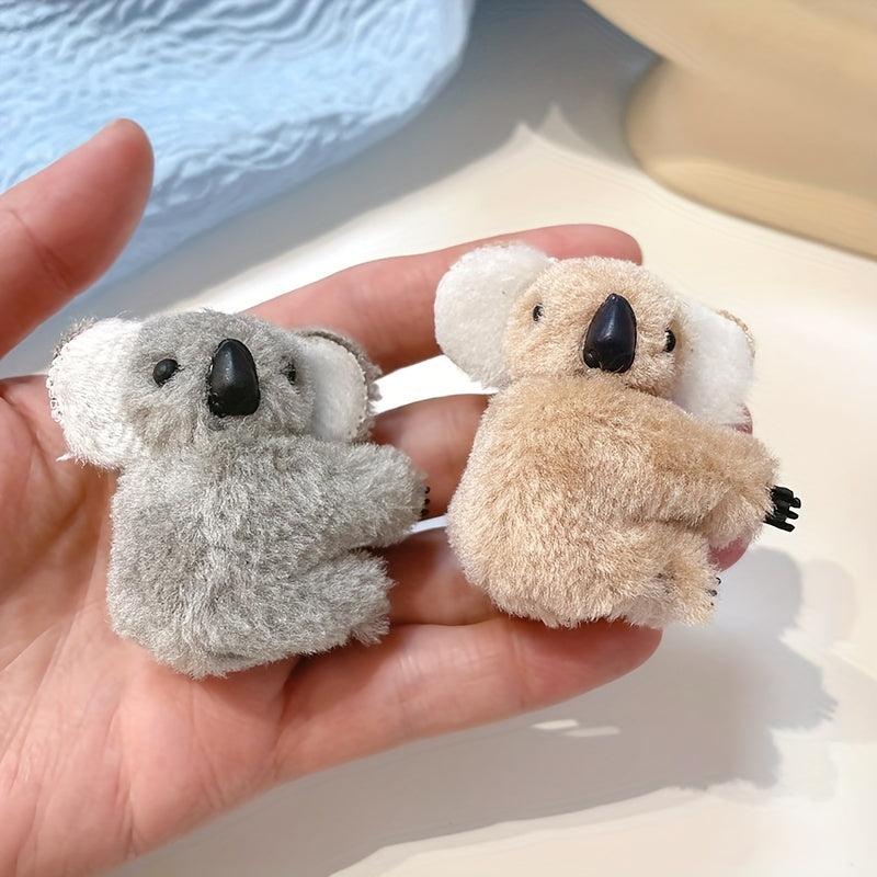 2pcs Koala Small Hair Claw Plush Plastic Koala Female Hair Accessories
