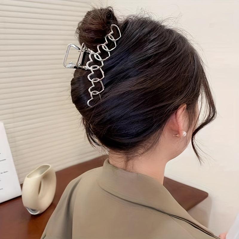 Heart Shape Hair Claw Shark Claw Cold Style Back Head Hair Clip