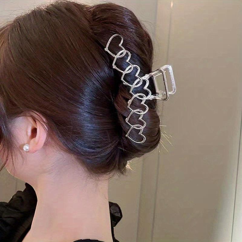 Heart Shape Hair Claw Shark Claw Cold Style Back Head Hair Clip