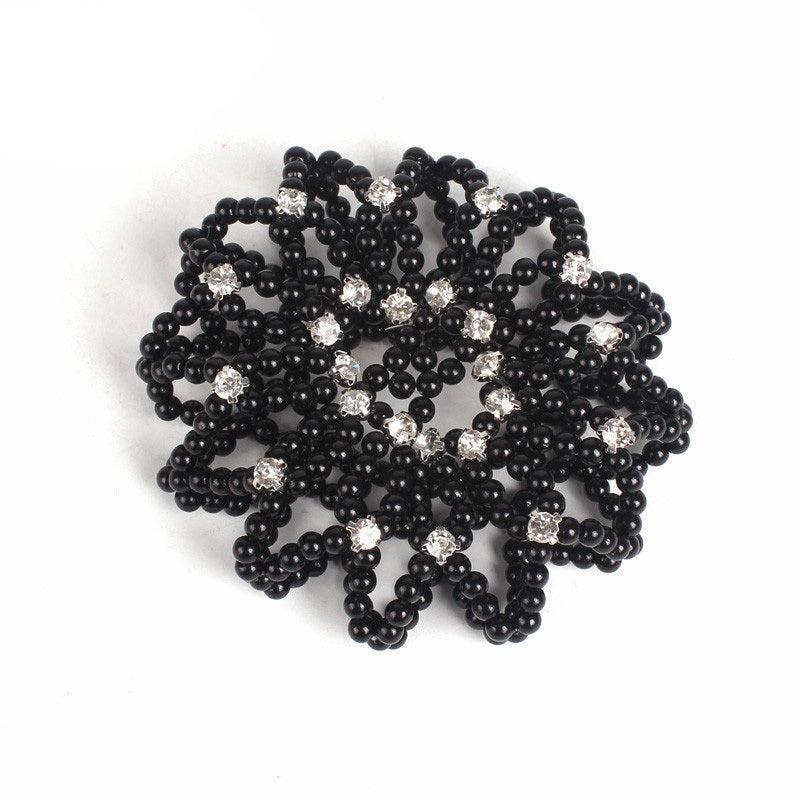 Pearl Rhinestone Hair Snood Net Ballet Bun Hair Covers