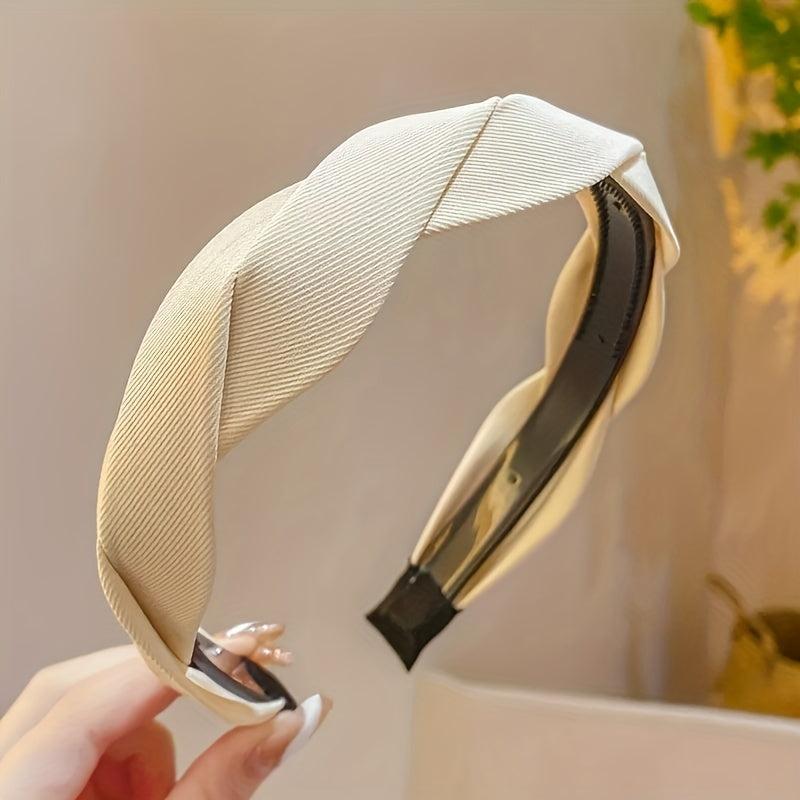 Braided Fabric Headband French Hairband Vintage Style Solid Hair Accessories