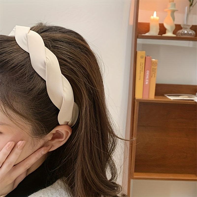 Braided Fabric Headband French Hairband Vintage Style Solid Hair Accessories