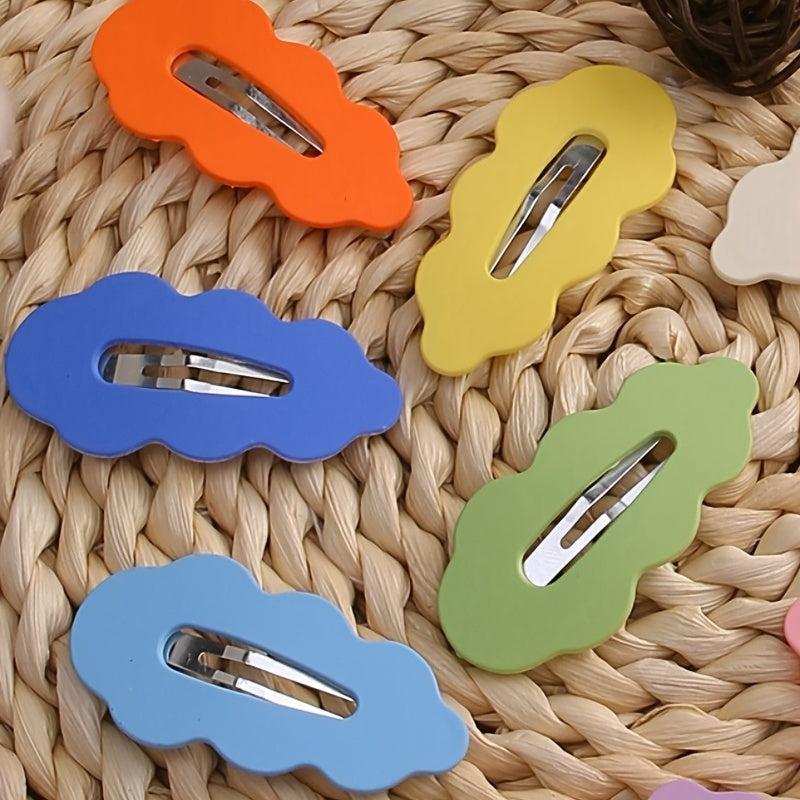 10pcs Candy Cloud Snap Clips Matte Colors Barrettes for Women Hair Accessories