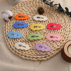 10pcs Candy Cloud Snap Clips Matte Colors Barrettes for Women Hair Accessories