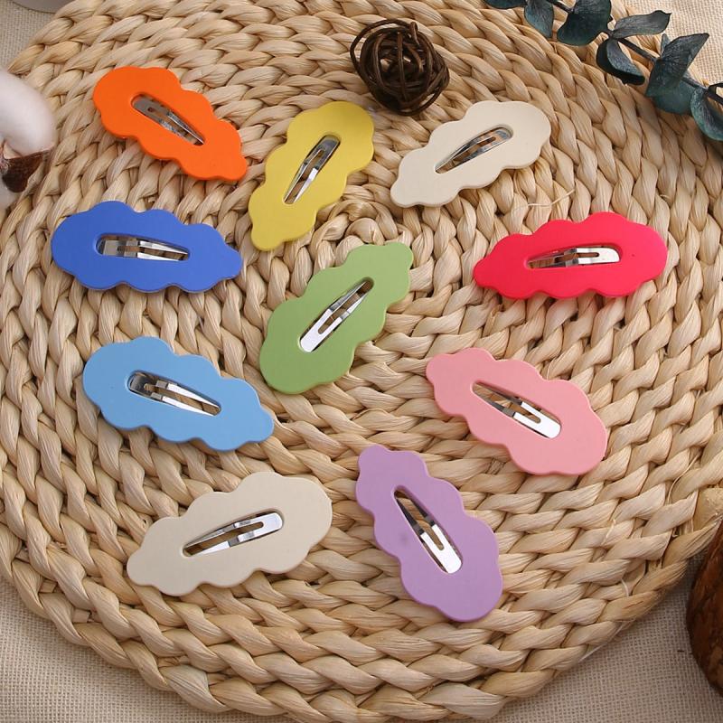 10pcs Candy Cloud Snap Clips Matte Colors Barrettes for Women Hair Accessories