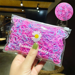 1000pcs Small Rubber Band Candy Hair Ring Elastic Hair Rope Ponytail Holder