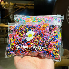 1000pcs Small Rubber Band Candy Hair Ring Elastic Hair Rope Ponytail Holder