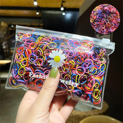 1000pcs Small Rubber Band Candy Hair Ring Elastic Hair Rope Ponytail Holder