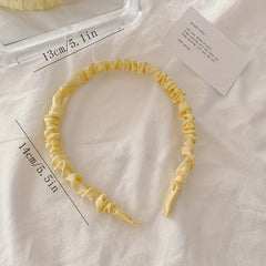 Solid Headband Crinkle Headband Wash Face Spa Head Hoop Daily Headdress