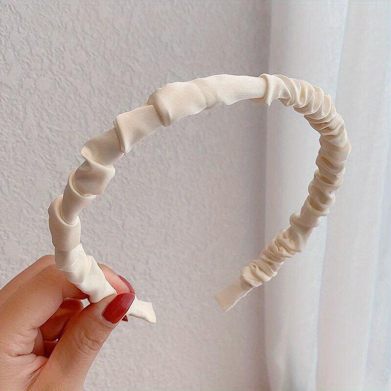 Solid Headband Crinkle Headband Wash Face Spa Head Hoop Daily Headdress