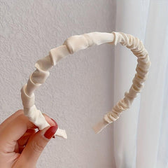 Solid Headband Crinkle Headband Wash Face Spa Head Hoop Daily Headdress