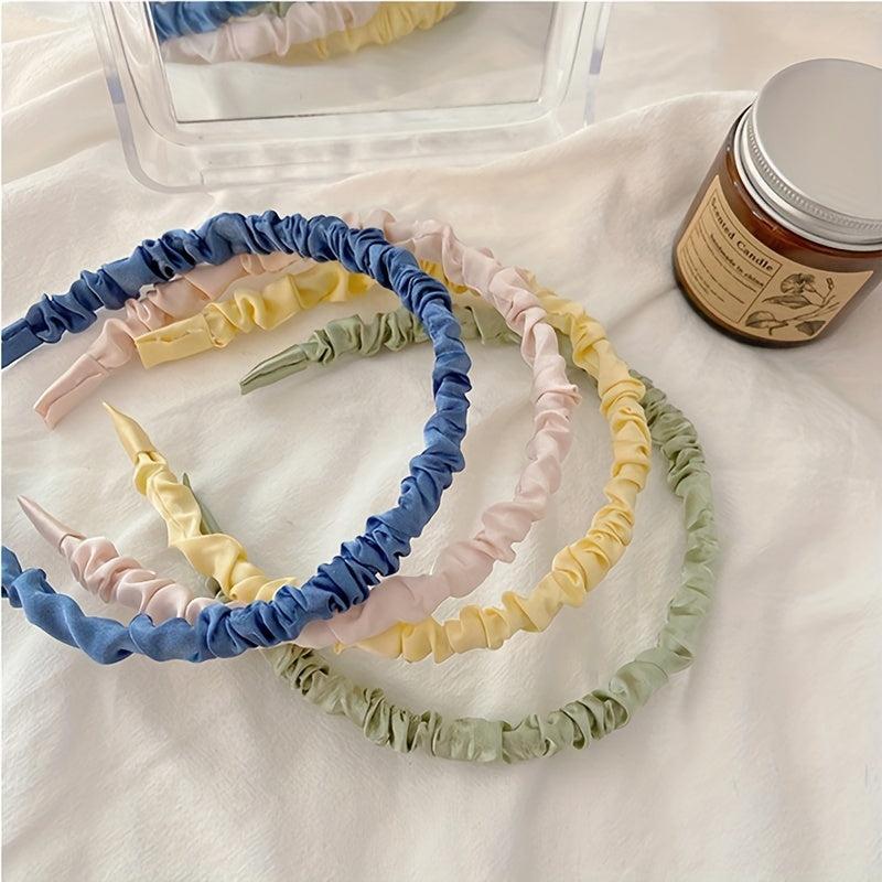 Solid Headband Crinkle Headband Wash Face Spa Head Hoop Daily Headdress