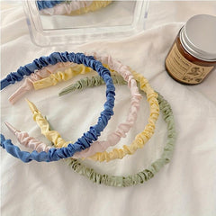 Solid Headband Crinkle Headband Wash Face Spa Head Hoop Daily Headdress