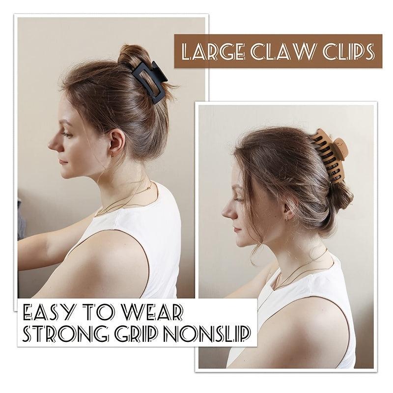 6pcs Large Hair Claw Clips Thick Thin Hair Matte Square Hair Claws Clips