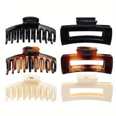 6pcs Large Hair Claw Clips Thick Thin Hair Matte Square Hair Claws Clips