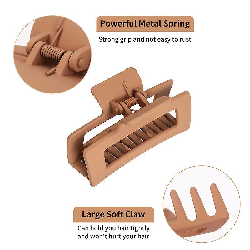 6pcs Large Hair Claw Clips Thick Thin Hair Matte Square Hair Claws Clips
