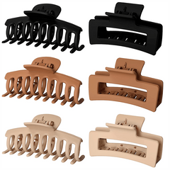 6pcs Large Hair Claw Clips Thick Thin Hair Matte Square Hair Claws Clips