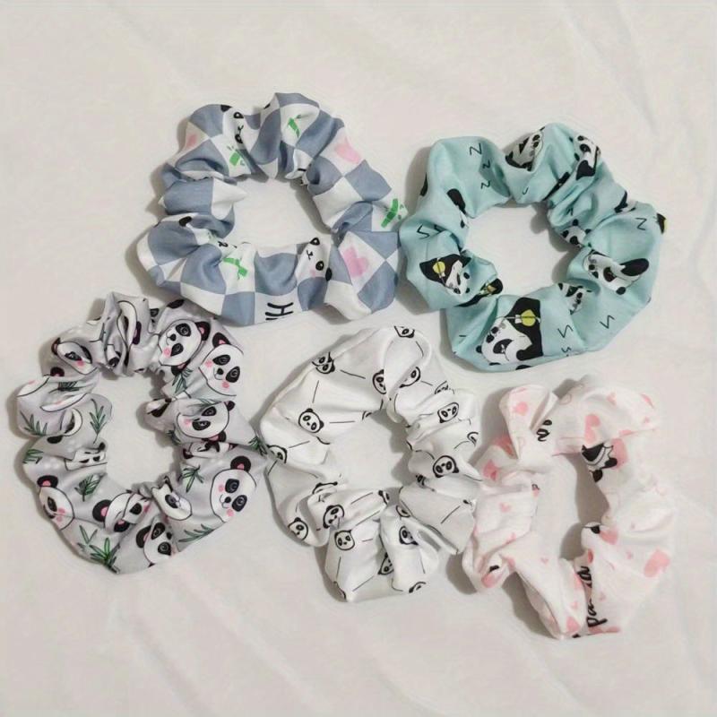 5pcs Large Cartoon Pattern Scrunchie Hair Tie Hair Rope Female Hair Accessories