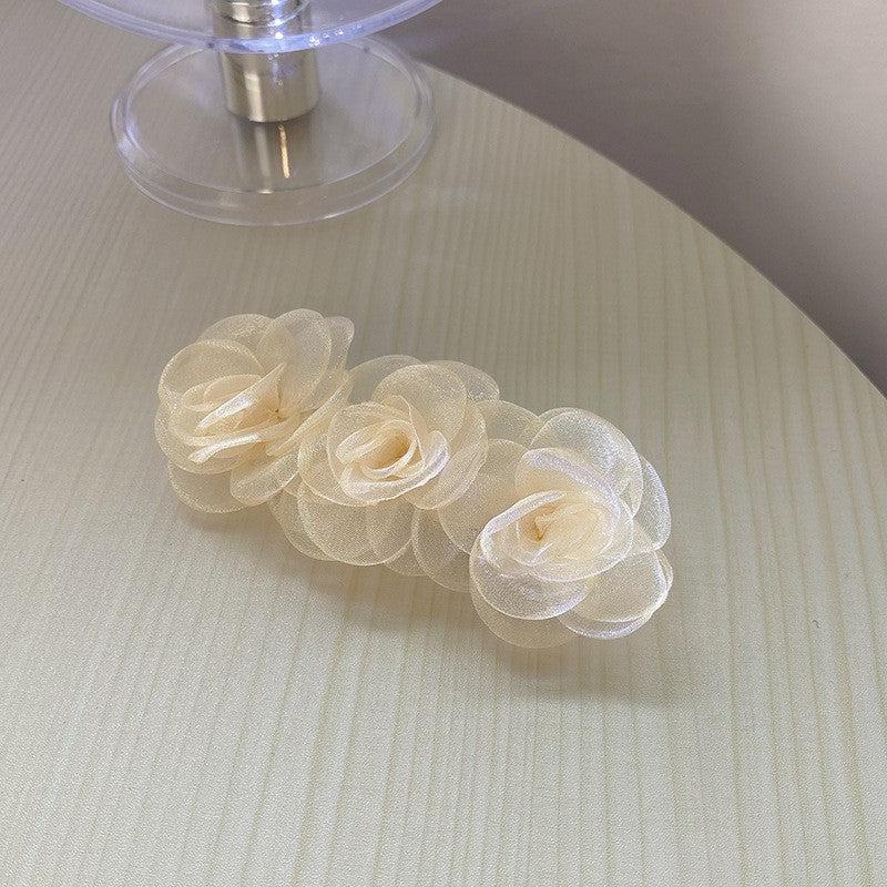 Mesh Rose Flower Hair Clip Tulle Floral Barrettes Wedding Hair Accessories