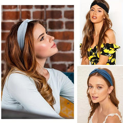 Boho Knotted Cross Headband Non Slip Hair Band for Girls