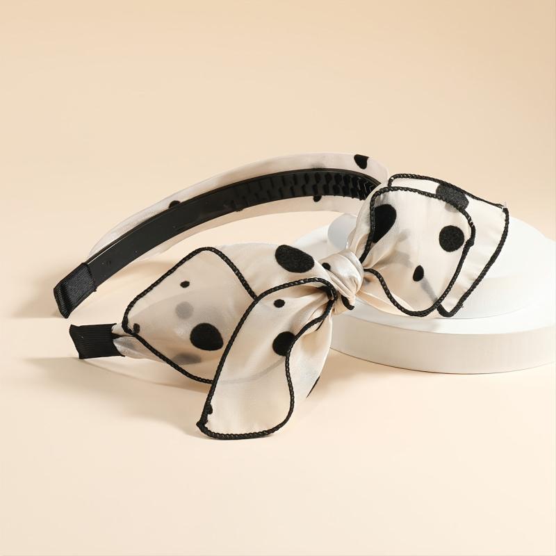 Bow Mesh Dot Headband Women's Sweet Hairband Hair Accessories