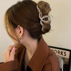 Metal Rhinestone Hair Claw Large Back Head Jewelry