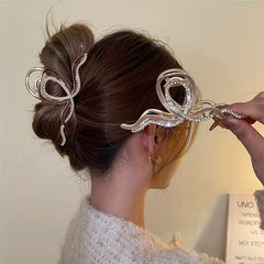 Metal Rhinestone Hair Claw Large Back Head Jewelry