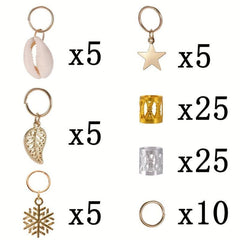 80 Pcs Hair Jewelry Rings Aluminum Dreadlocks Braid Rings Adjustable