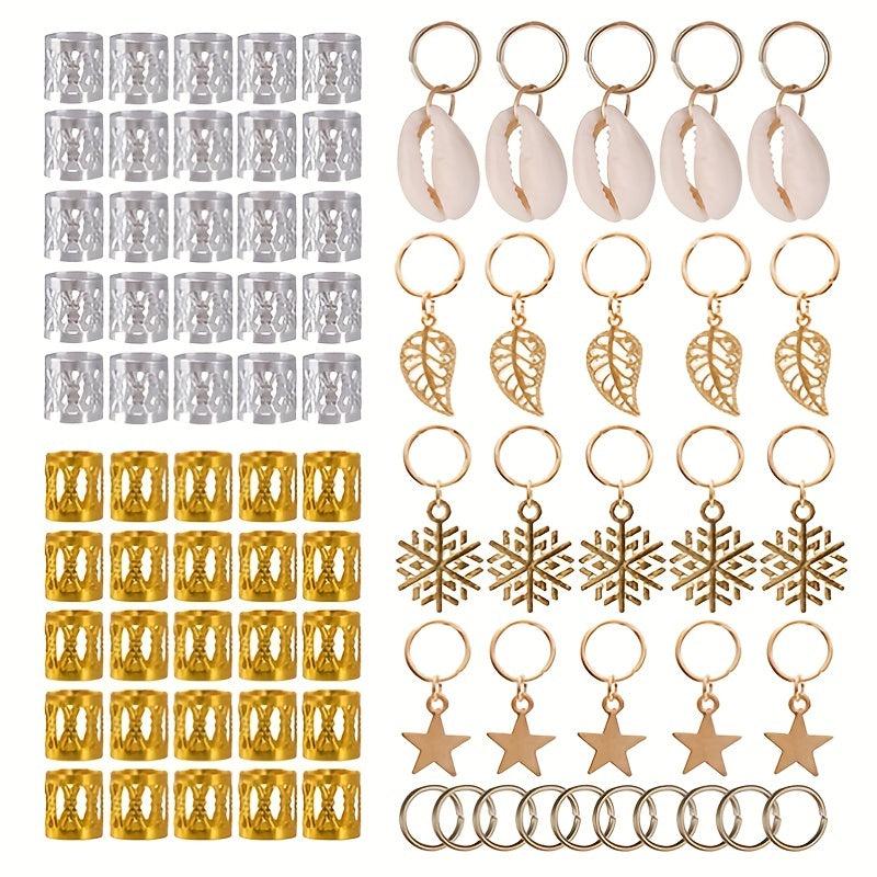 80 Pcs Hair Jewelry Rings Aluminum Dreadlocks Braid Rings Adjustable