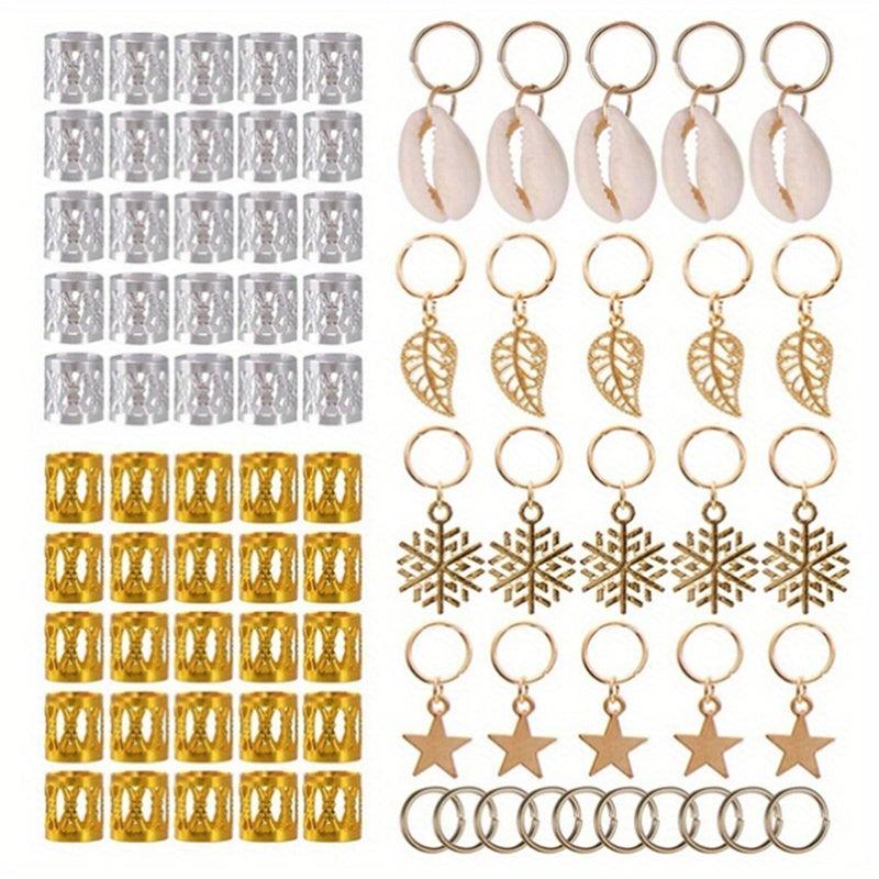 80 Pcs Hair Jewelry Rings Aluminum Dreadlocks Braid Rings Adjustable