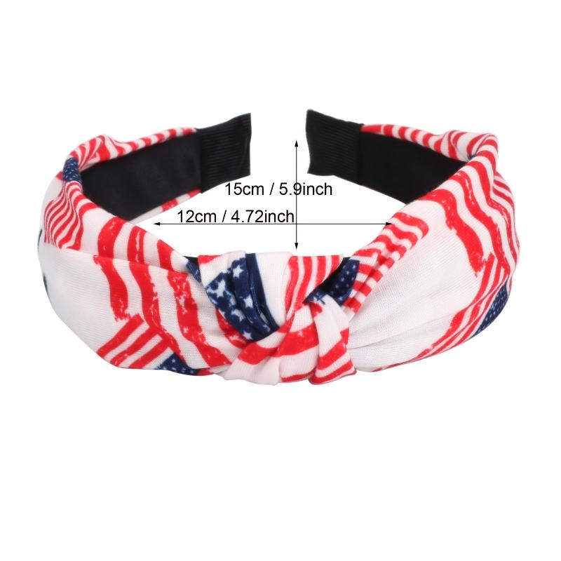 American Flag Headband Women Girls 4th of July Patriotic Bow Wide Yoga Band