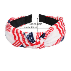 American Flag Headband Women Girls 4th of July Patriotic Bow Wide Yoga Band