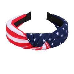 American Flag Headband Women Girls 4th of July Patriotic Bow Wide Yoga Band