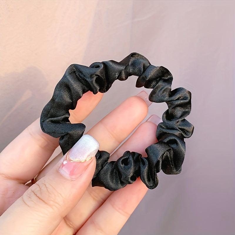 12pcs Small Satin Scrunchies Soft Elastic Ponytail Holder Women Girls Hair Acces