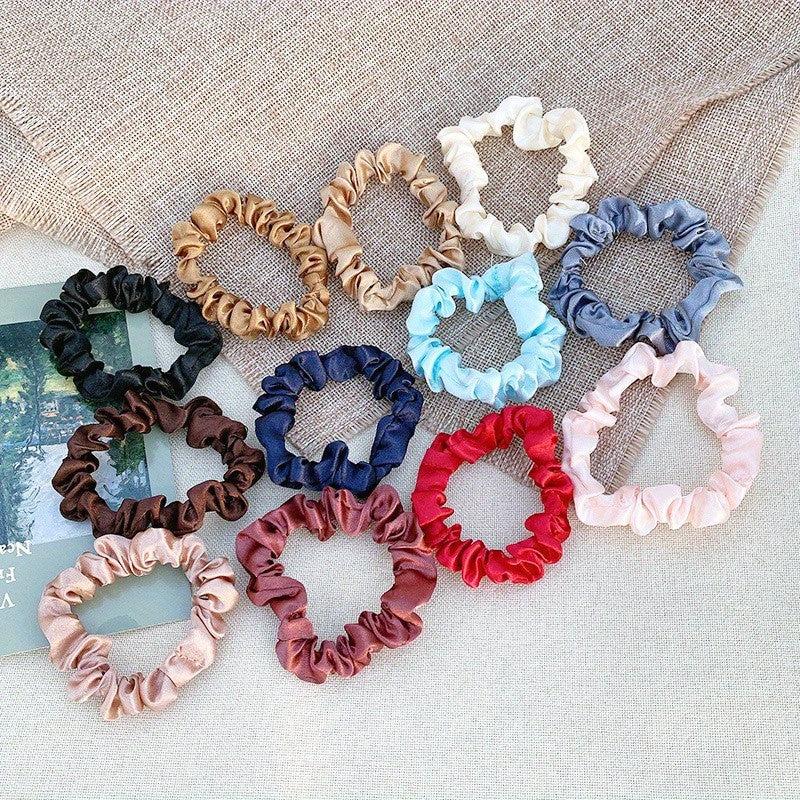 12pcs Small Satin Scrunchies Soft Elastic Ponytail Holder Women Girls Hair Acces