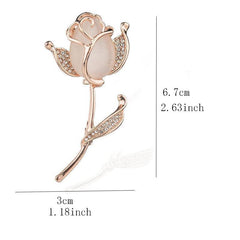 Crystal Rose Flower Golden Brooches Pins Corsage Scarf Clips
