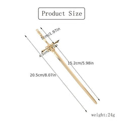 Sword Hair Pin Vintage Alloy Headwear Non Slip Hair Accessory