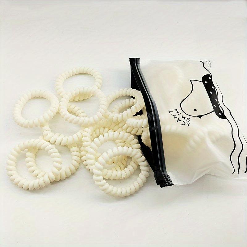 10pcs Spiral Hair Tie Holographic Hair Rope Elastic Hair Ring Y2K