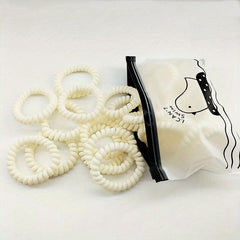 10pcs Spiral Hair Tie Holographic Hair Rope Elastic Hair Ring Y2K