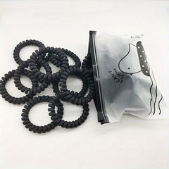 10pcs Spiral Hair Tie Holographic Hair Rope Elastic Hair Ring Y2K