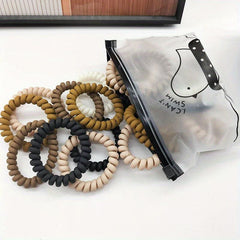 10pcs Spiral Hair Tie Holographic Hair Rope Elastic Hair Ring Y2K