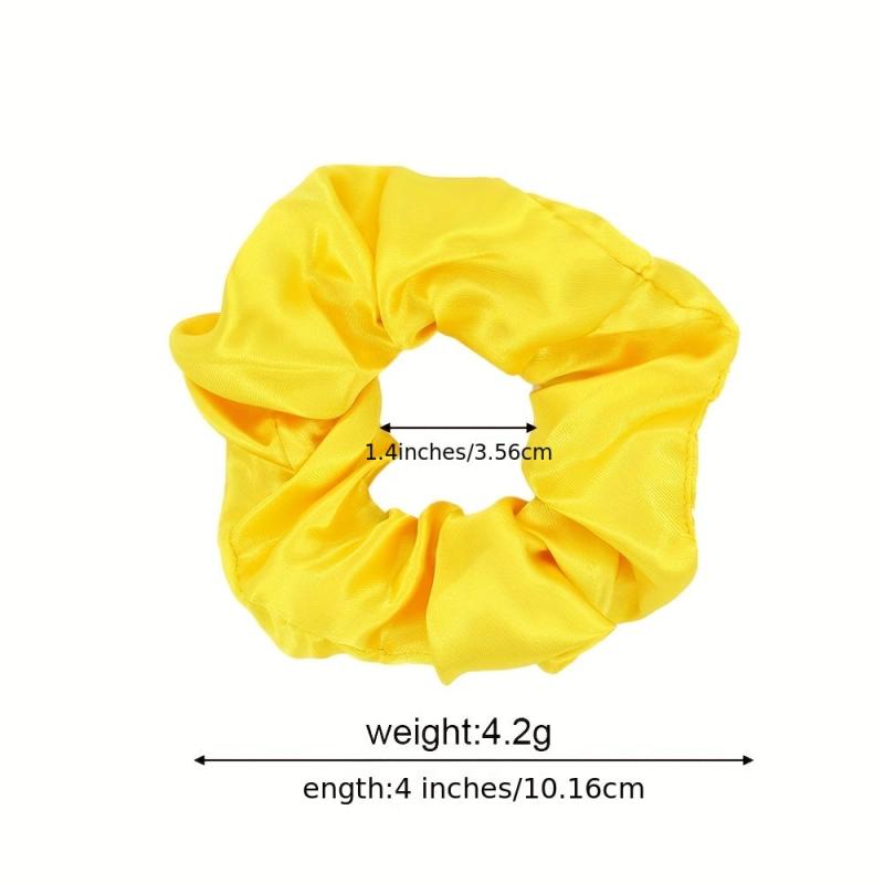10pcs Large Satin Scrunchie Hair Tie Solid Silky Hair Rope