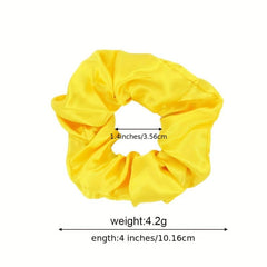 10pcs Large Satin Scrunchie Hair Tie Solid Silky Hair Rope