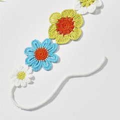 Flower Crochet Hair Band Knitted Bandana Sweet Hair Accessories