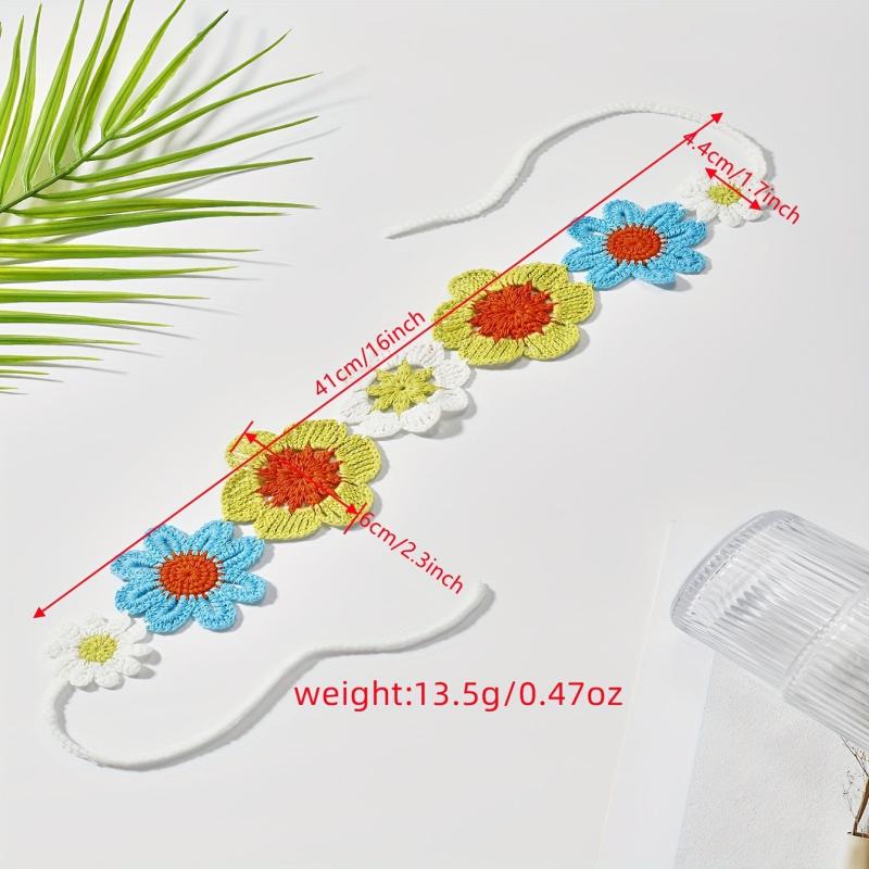 Flower Crochet Hair Band Knitted Bandana Sweet Hair Accessories