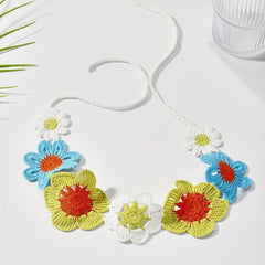 Flower Crochet Hair Band Knitted Bandana Sweet Hair Accessories