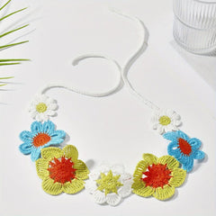 Flower Crochet Hair Band Knitted Bandana Sweet Hair Accessories