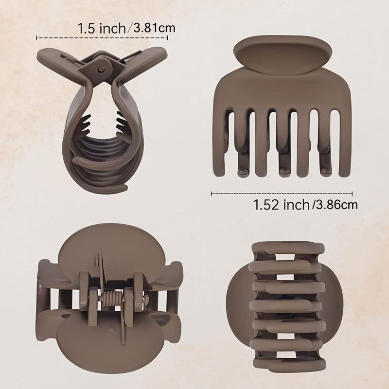 4pcs Small Hair Claw Clips Matte Octopus Hair Clips for Women Girls