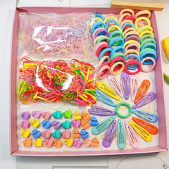 895PCS Girls Hair Accessories Set High Elasticity Hair Bands Ponytail Ropes